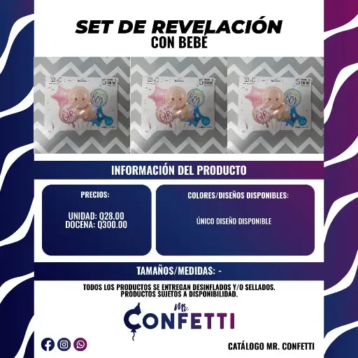 Set de 5 PCS Revelación Bebé