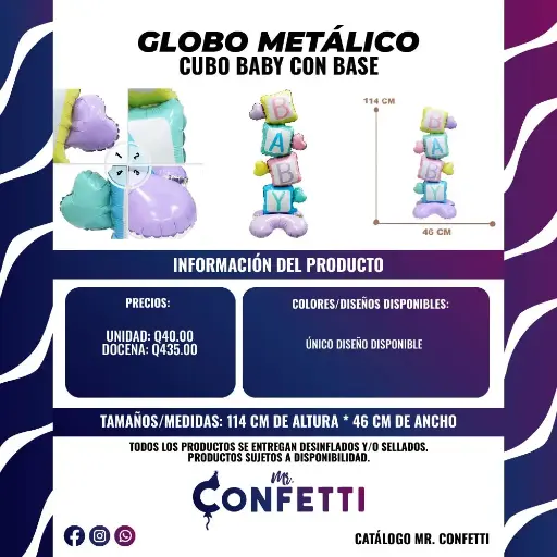 Metálicos Cubo Baby con base