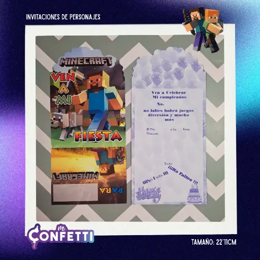 Invitación de personajes 10U Minecraft