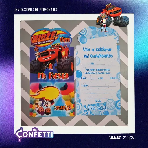 Invitación de personajes 10U Blaze