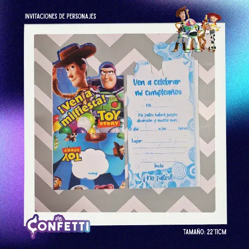Invitación de personajes 10U Toy Story