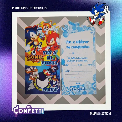 Invitación de personajes 10U Sonic