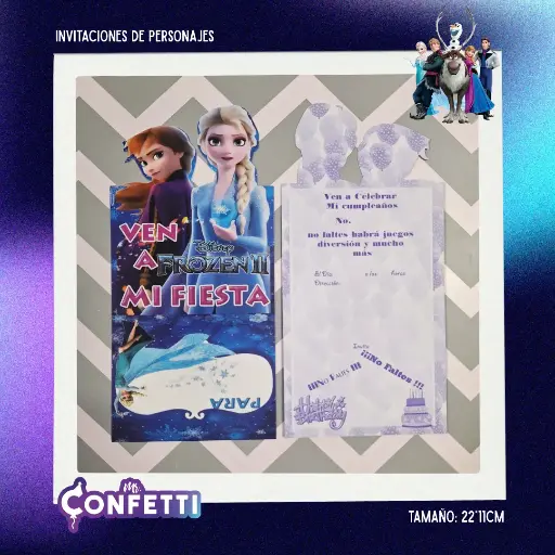 Invitación de personajes 10U Frozen