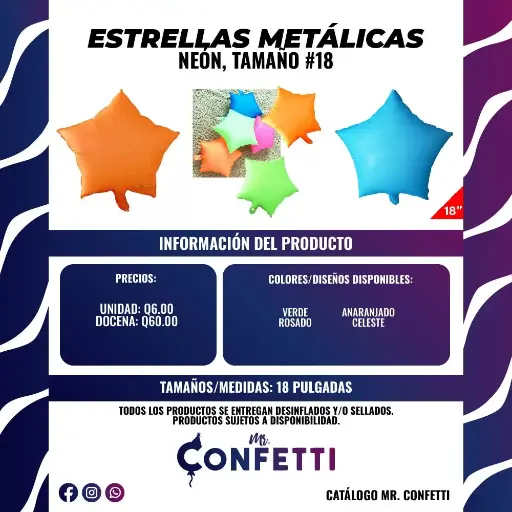 Metálicos de Estrella #18 Neón