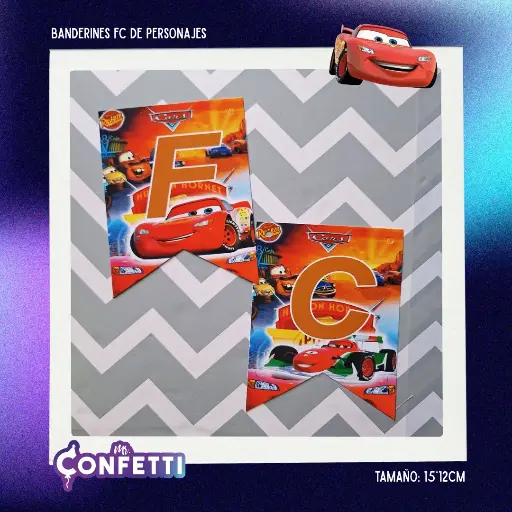 Banderín de Feliz Cumpleaños Personaje Cars