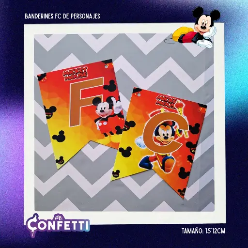 Banderín de Feliz Cumpleaños Personaje Mickey Mouse