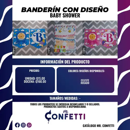 Banderín con diseño Baby Shower