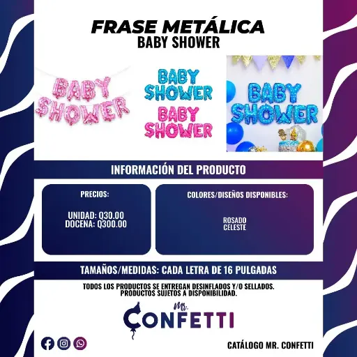 Frase Metálica Baby Shower