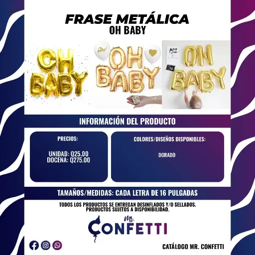 Frase Metálica Oh Baby