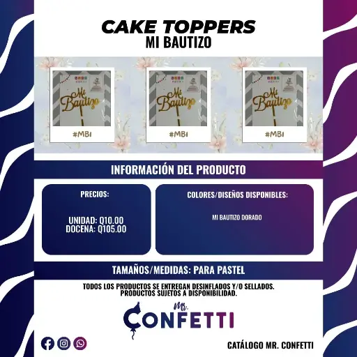 Cake Topper Mi Bautizo