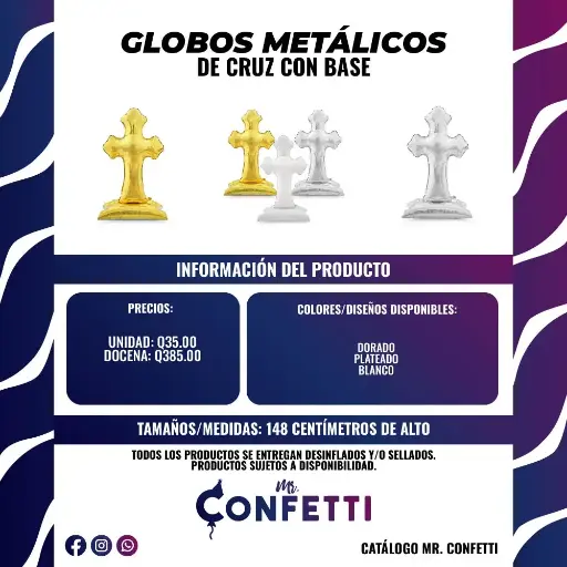 Metálicos de Cruz con Base