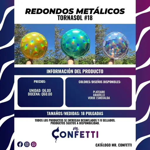 Metálicos Redondos #18 Tornasol