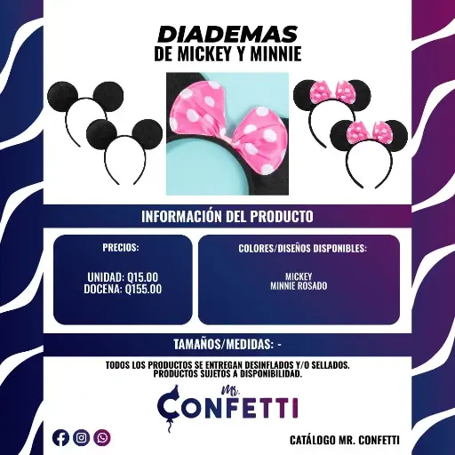 Diadema de Mickey y Minnie Mouse