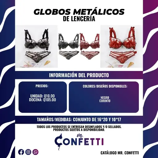 Metálicos de Lencería SET