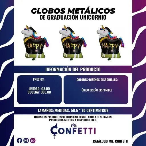 Metálicos de Unicornio Graduación