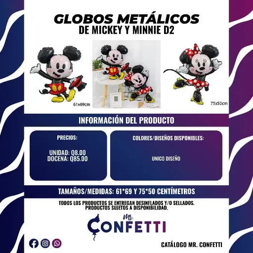 Metálicos de Mickey y Minnie Mouse D2
