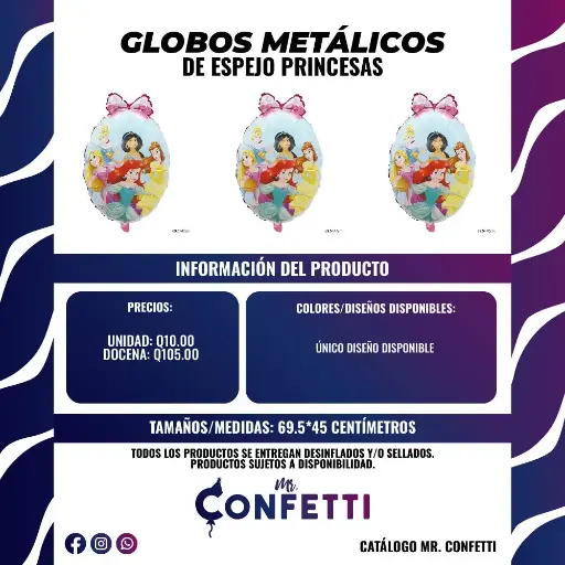 Metálico de Espejo de Princesas