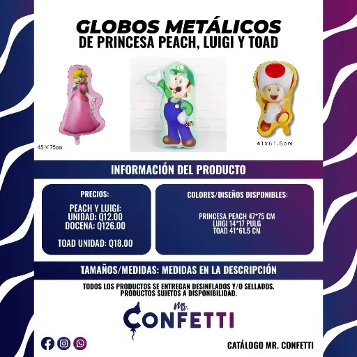 Metálicos de Princesa Peach, Luigi y Toad