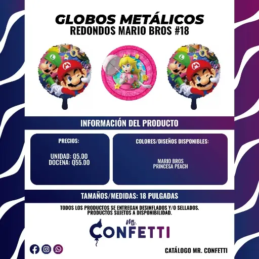 Metálicos #18 Mario Bross y Princesa Peach