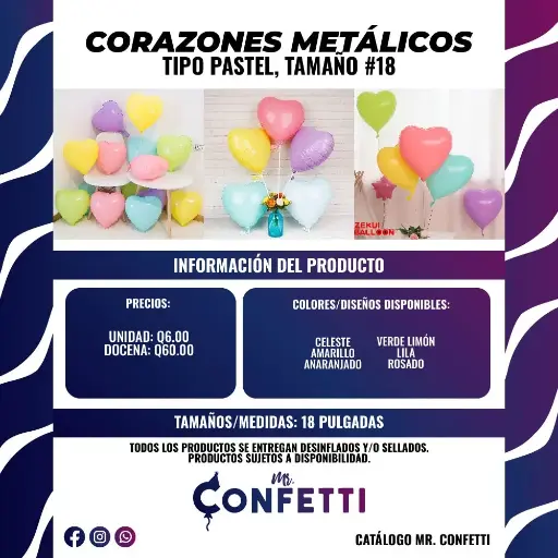 Metálicos de Corazón #18 Pastel