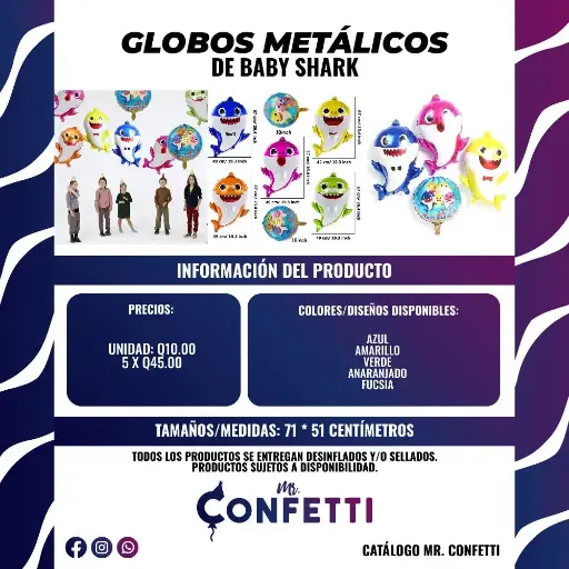 Metálicos de Baby Shark