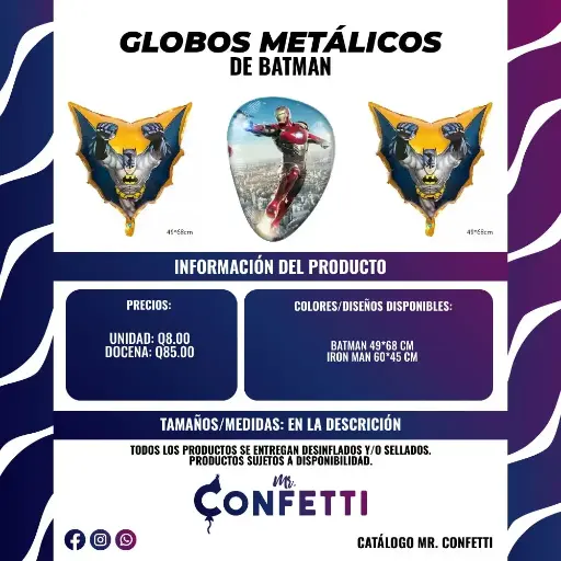 Metálicos de Batman y Iron man