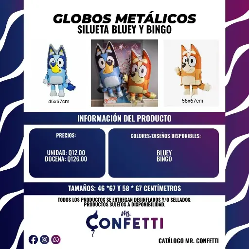 Metálicos de Bluey y Bingo