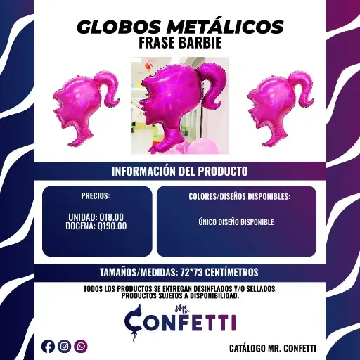 Metálico Silueta Barbie