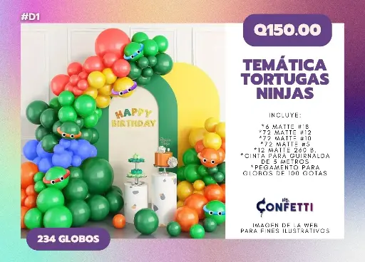 Set de Guirnalda Tortugas Ninjas #D1