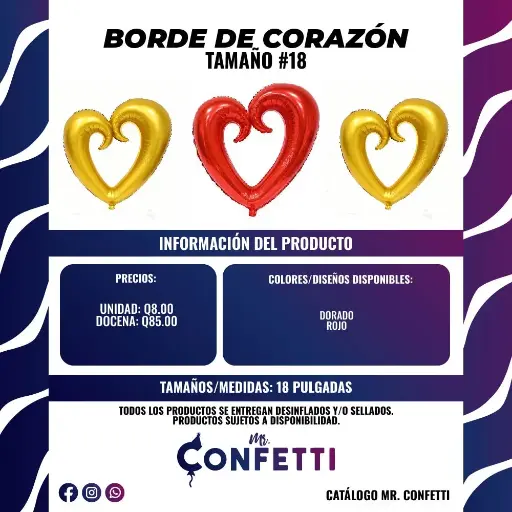 Metálicos Borde de Corazón #18
