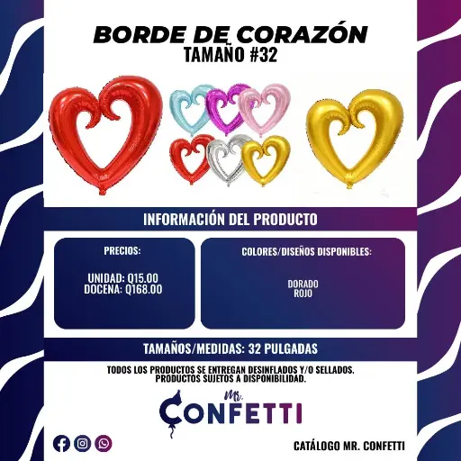 Metálicos Borde de Corazón #32