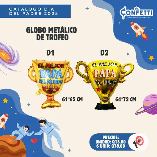 Globo Metálico de Trofeo día del Padre