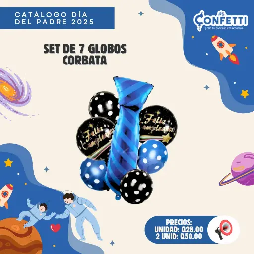 Set de 7 Globos Corbata