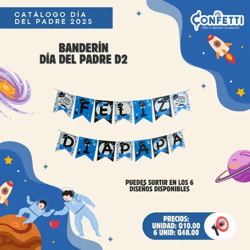 Banderines día del Padre (6 DISEÑOS DISPONIBLES)