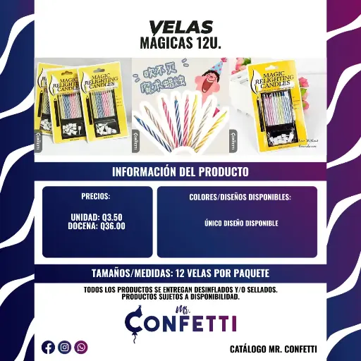 Velas Mágicas 12U.