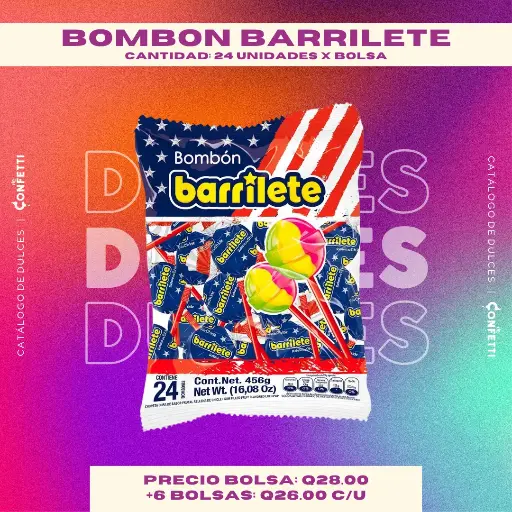 Bolsa de Bombón Barrilete 24U.