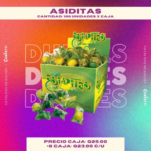 Caja de Chicles Asiditas 100U.