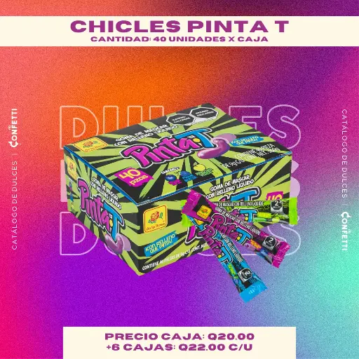 Caja de Chicles Pinta T 40U.