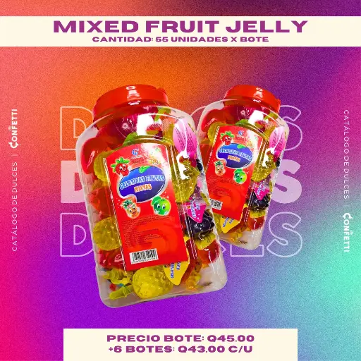 Bote de Mixed Fruit Jelly 55U.