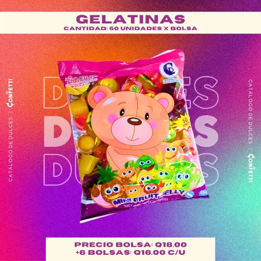 Bolsa de Gelatinas 50U.