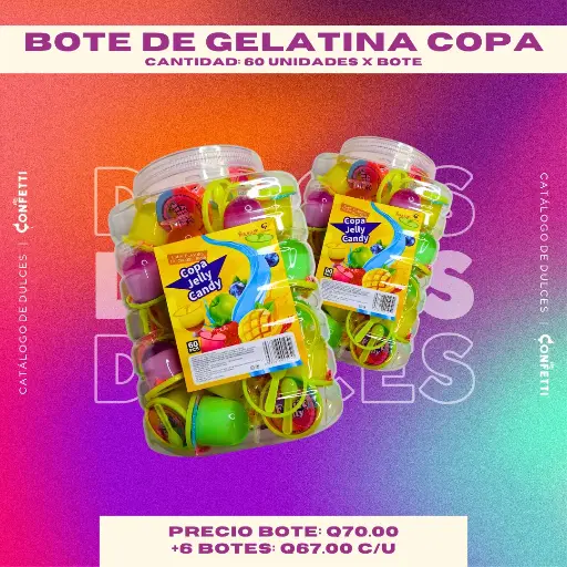 Bote de Gelatinas Copa 60U.