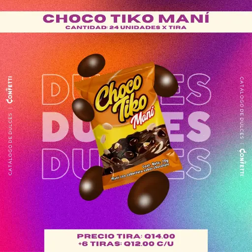 Tira de Choco Tiko Maní 24U.
