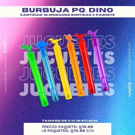 Burbuja pequeña diseño Dinosaurios 12U.