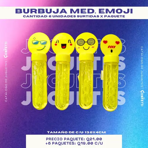 Burbujas medianas diseño Emojis 6U.