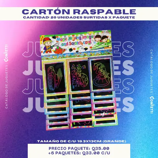 Cartón Raspable Grande 20U.
