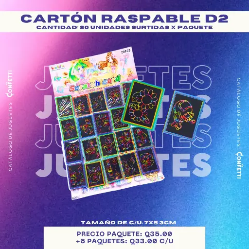 Cartón Raspable D2 20U.