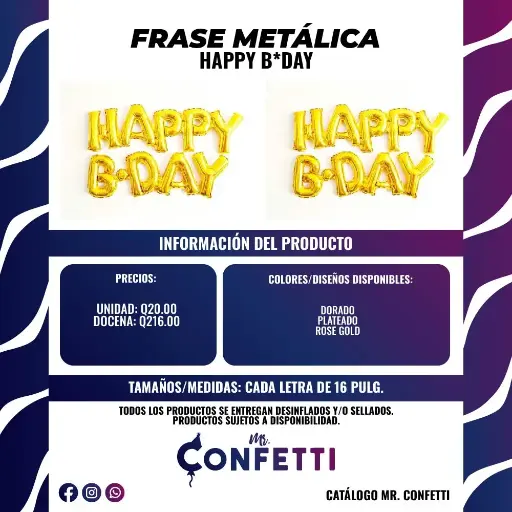 Frases Metálicas Happy B*day