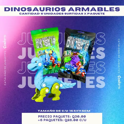 Dinosaurios Armables 6U.