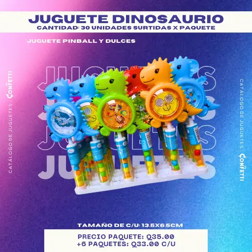 Juguete con dulce Dinosaurio 30U.