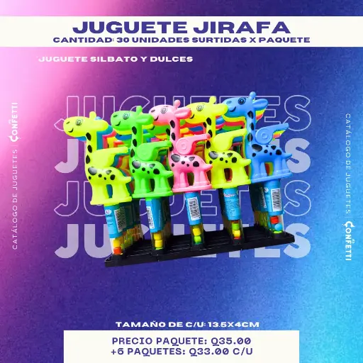 Juguete con dulce Jirafa 30U.